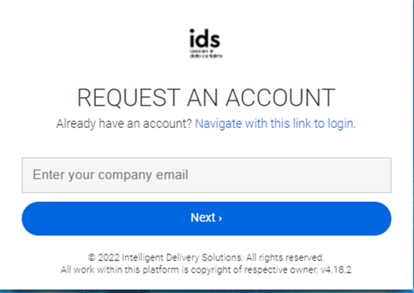 Registering on the IDS Partner Portal